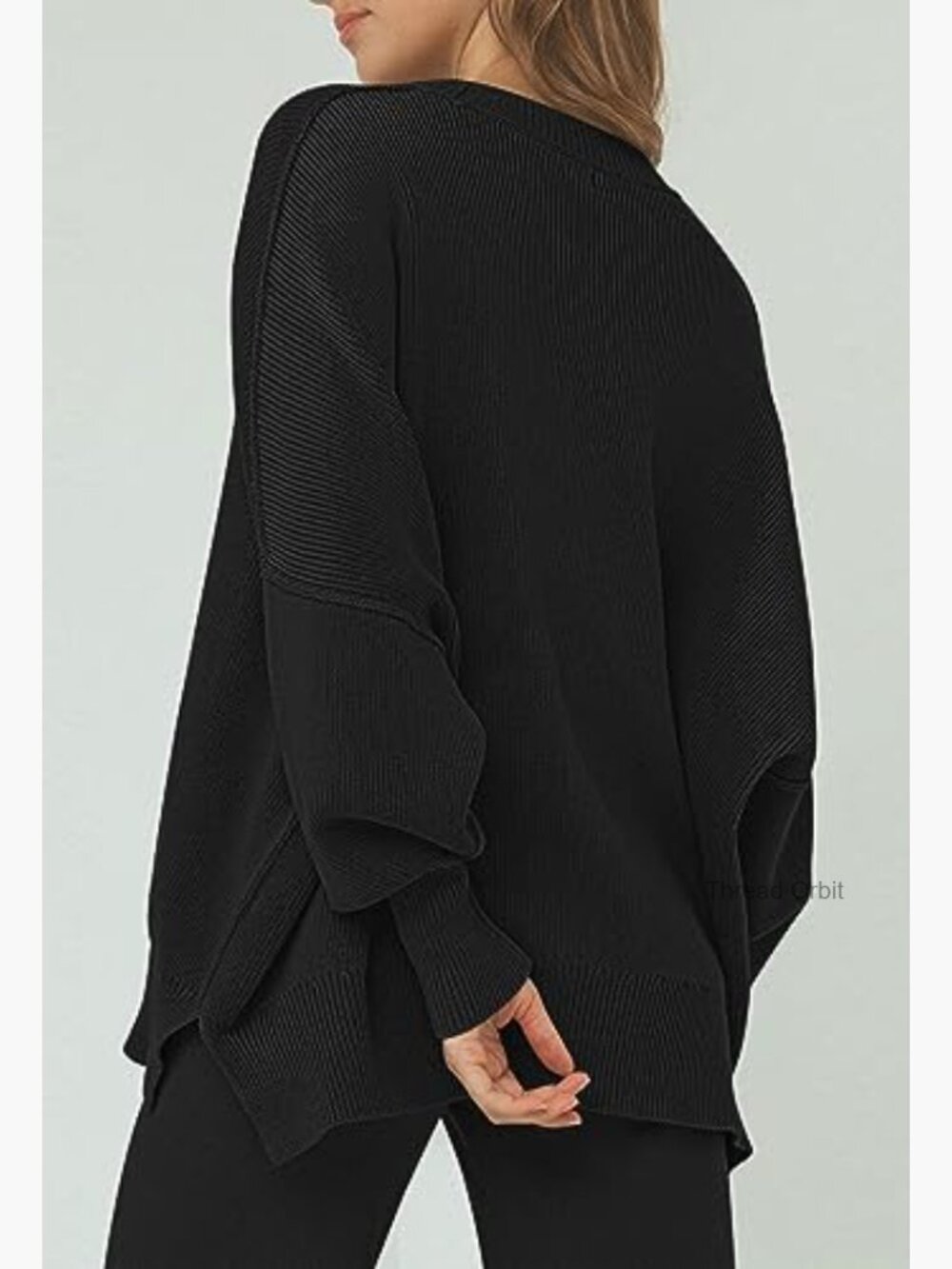 Medium Knit Sweater Set with Wide Leg Pants Loose Lounge Wear - Picture 6 of 7